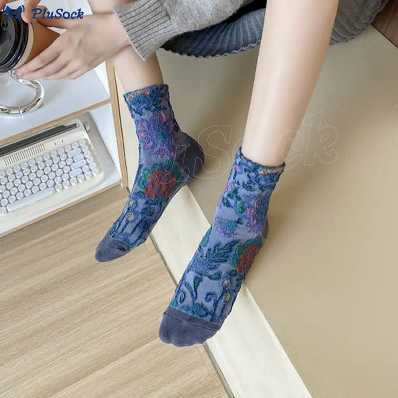 French Pattern Quarter Socks(5 Pairs)