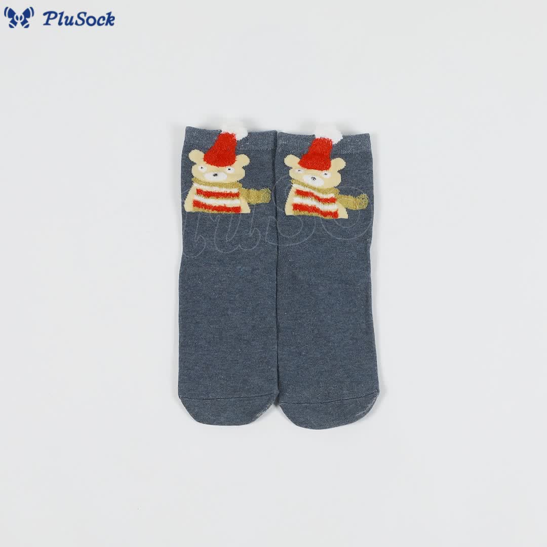 Fox Elk Christmas Pattern Quarter Socks