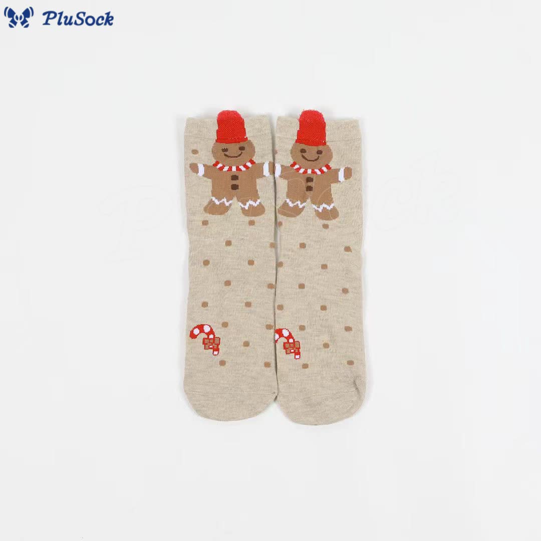 Polka Dot Snowflakes Quarter Socks