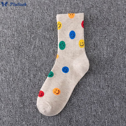 Plus Size Colorful Smiley Face Quarter Socks