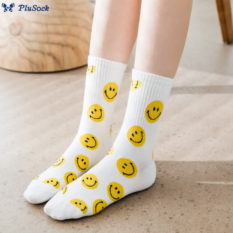 Plus Size Big Smiley Face Quarter Socks