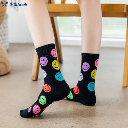 Plus Size Big Smiley Face Quarter Socks