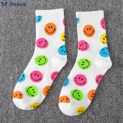 Plus Size Big Smiley Face Quarter Socks