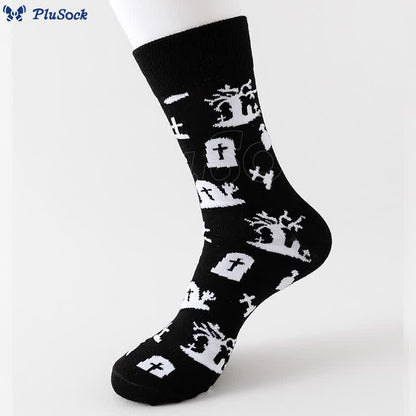 Plus Size Horror Elements Halloween Quarter Socks