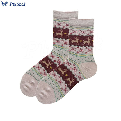 Plus Size Christmas Tinsel Deer Quarter Socks