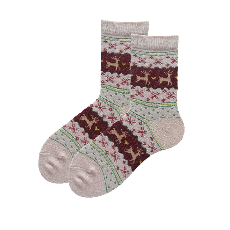 Plus Size Christmas Tinsel Deer Quarter Socks