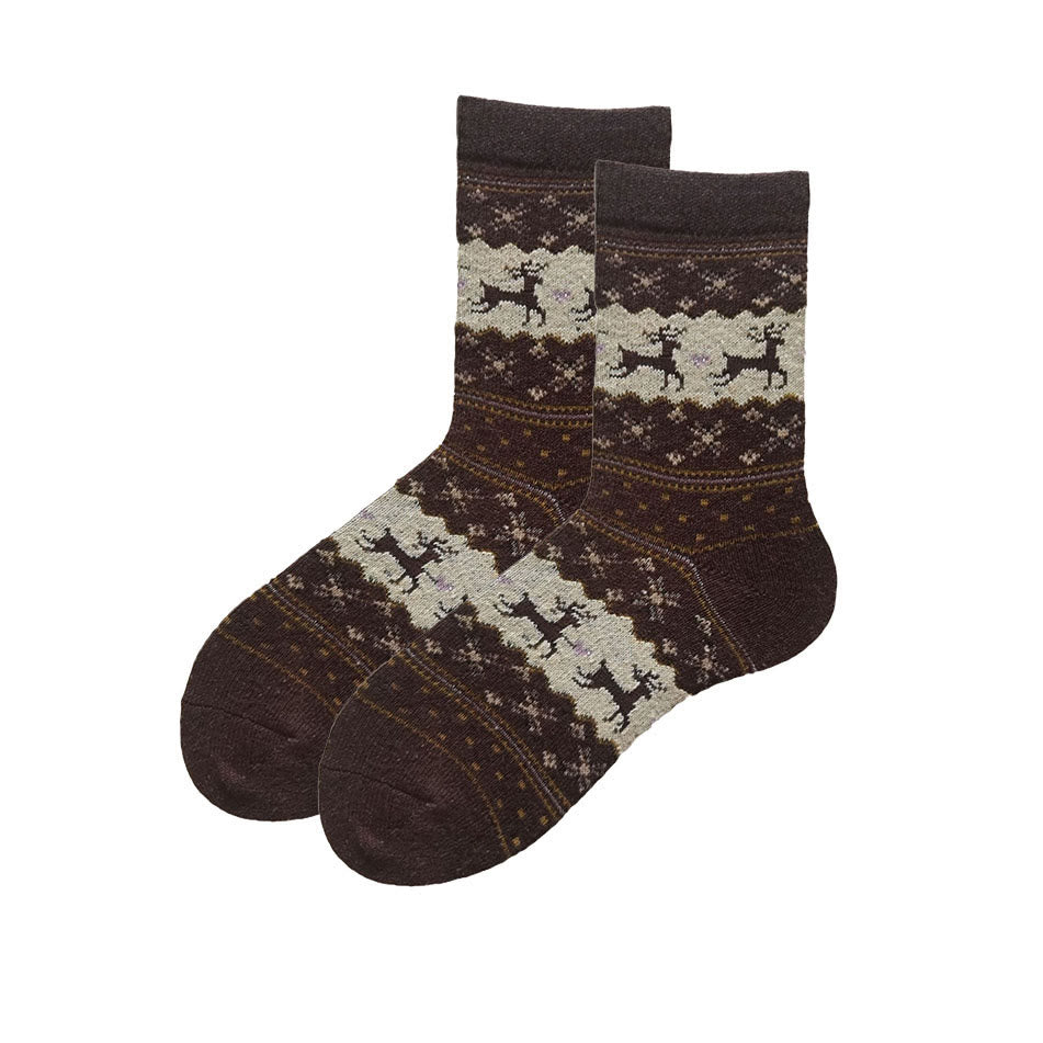 Plus Size Christmas Tinsel Deer Quarter Socks