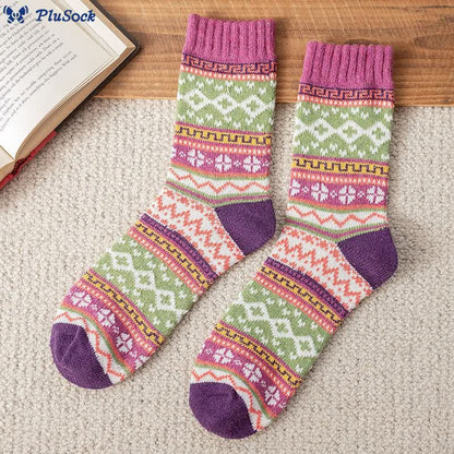 Plus Size Retro Ethnic Style Quarter Socks