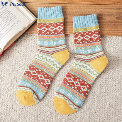 Plus Size Retro Ethnic Style Quarter Socks