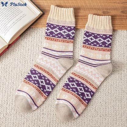 Plus Size Retro Ethnic Style Quarter Socks