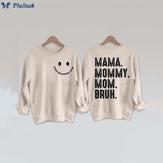 Plus Size Mom Print Sweatshirt