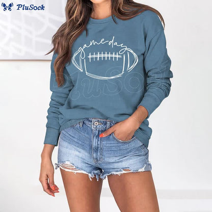 Plus Size White Rugby Print Sweatshirt