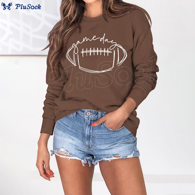 Plus Size White Rugby Print Sweatshirt