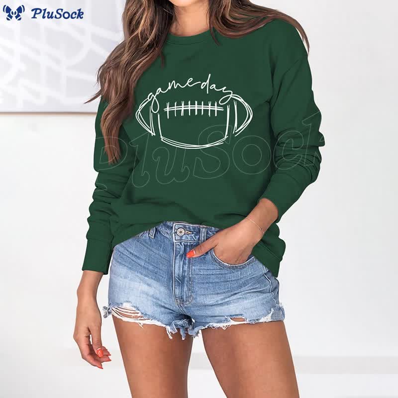 Plus Size White Rugby Print Sweatshirt