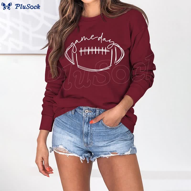 Plus Size White Rugby Print Sweatshirt