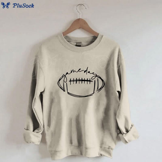 Plus Size Black Game Day Print Sweatshirt