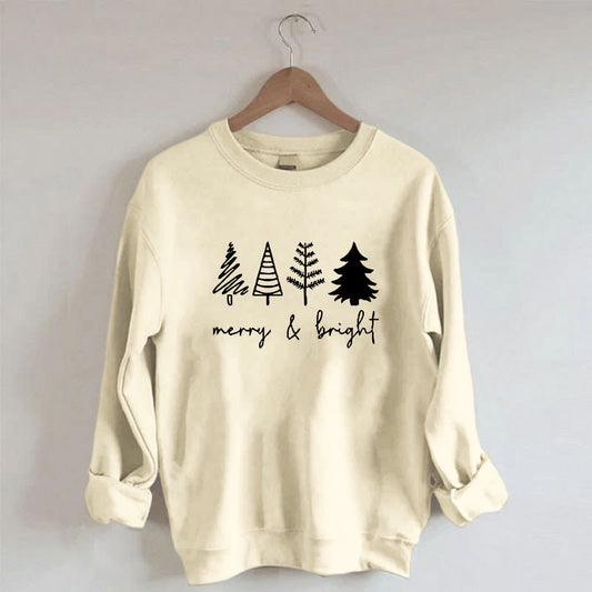 Plus Size Thickened Merry Bright Sweatshirt