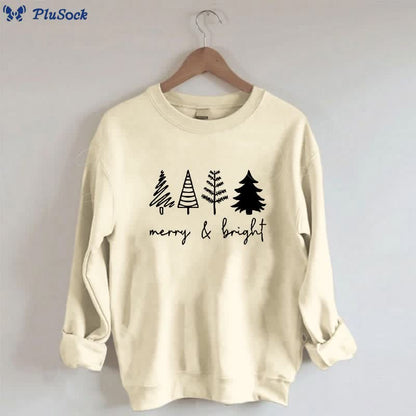 Plus Size Thickened Merry Bright Sweatshirt