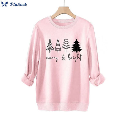 Plus Size Thickened Merry Bright Sweatshirt