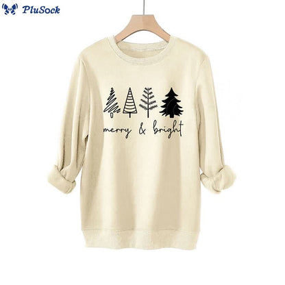 Plus Size Thickened Merry Bright Sweatshirt