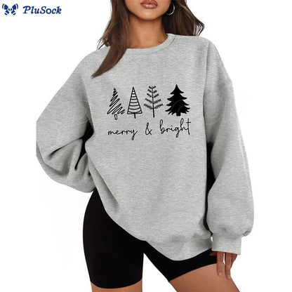 Plus Size Thickened Merry Bright Sweatshirt