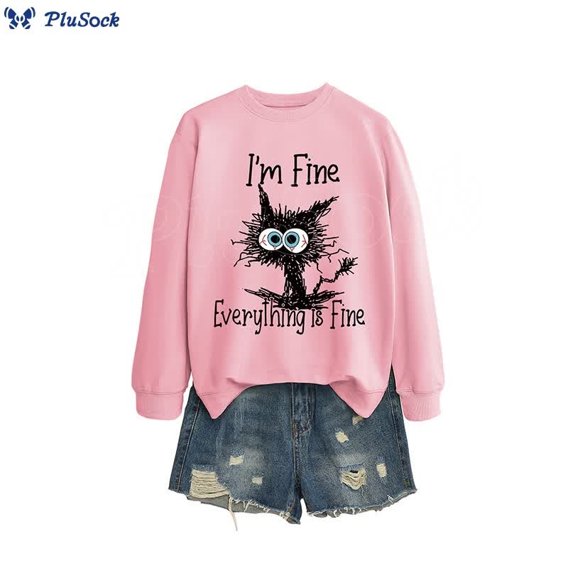 Plus Size Angry Cat Sweatshirt