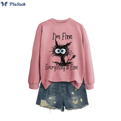 Plus Size Angry Cat Sweatshirt