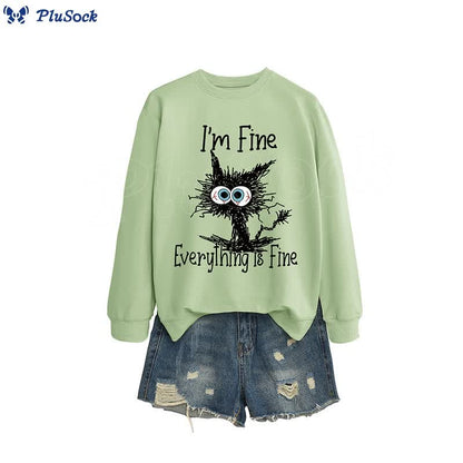 Plus Size Angry Cat Sweatshirt