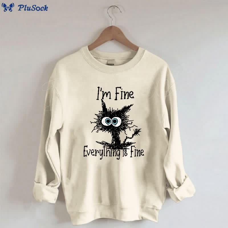 Plus Size Angry Cat Sweatshirt