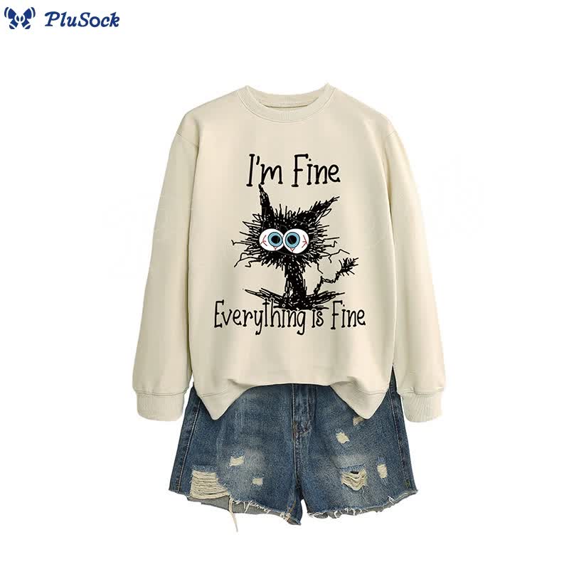 Plus Size Angry Cat Sweatshirt