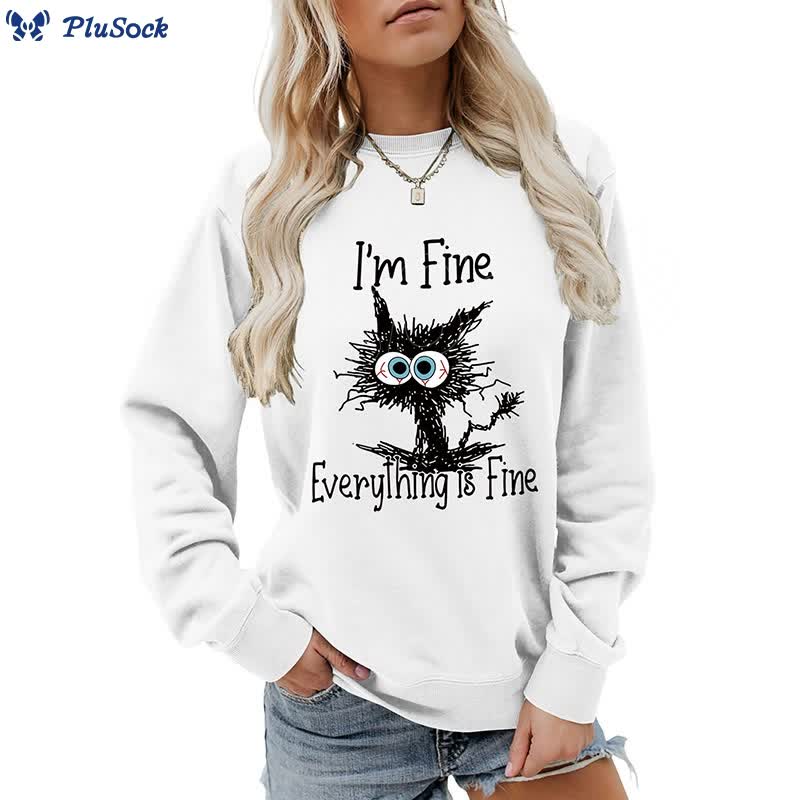 Plus Size Angry Cat Sweatshirt