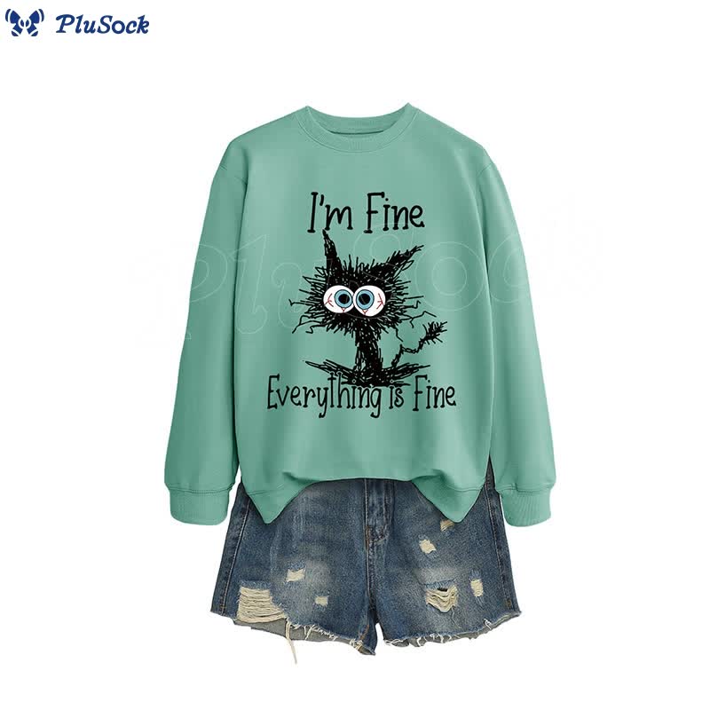 Plus Size Angry Cat Sweatshirt