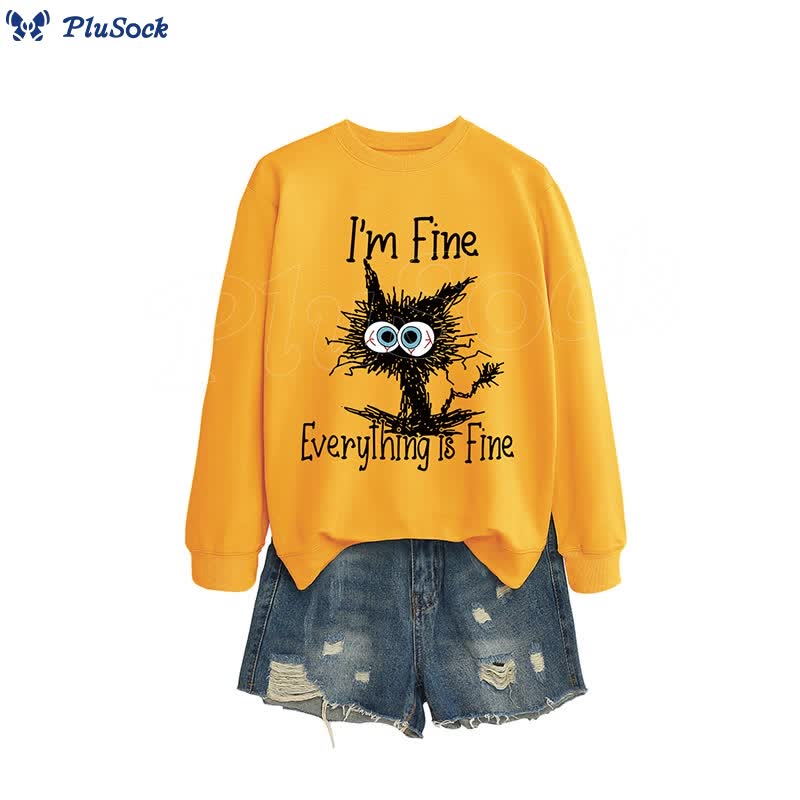 Plus Size Angry Cat Sweatshirt