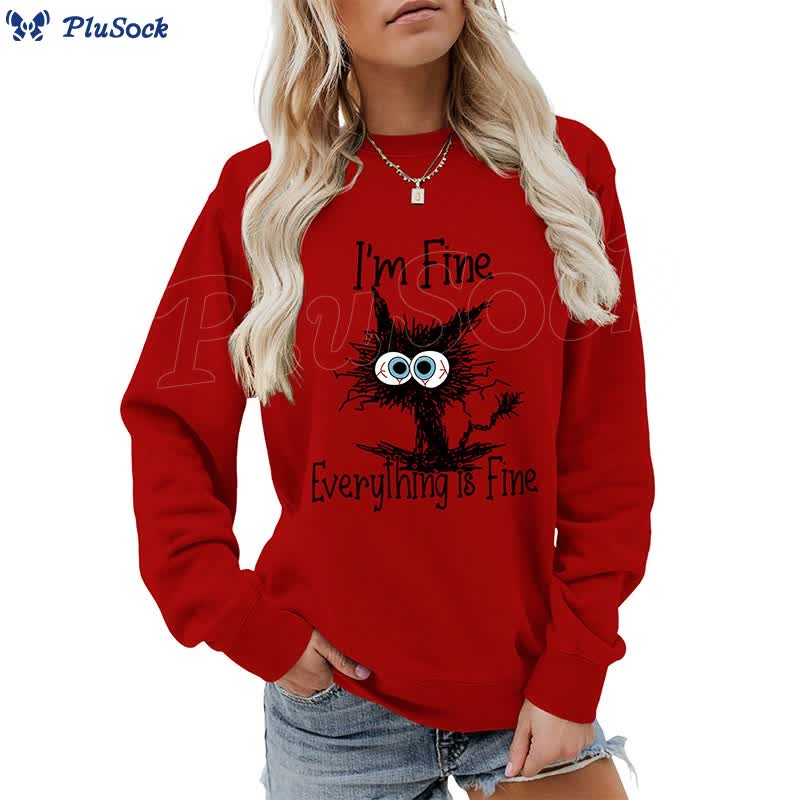 Plus Size Angry Cat Sweatshirt