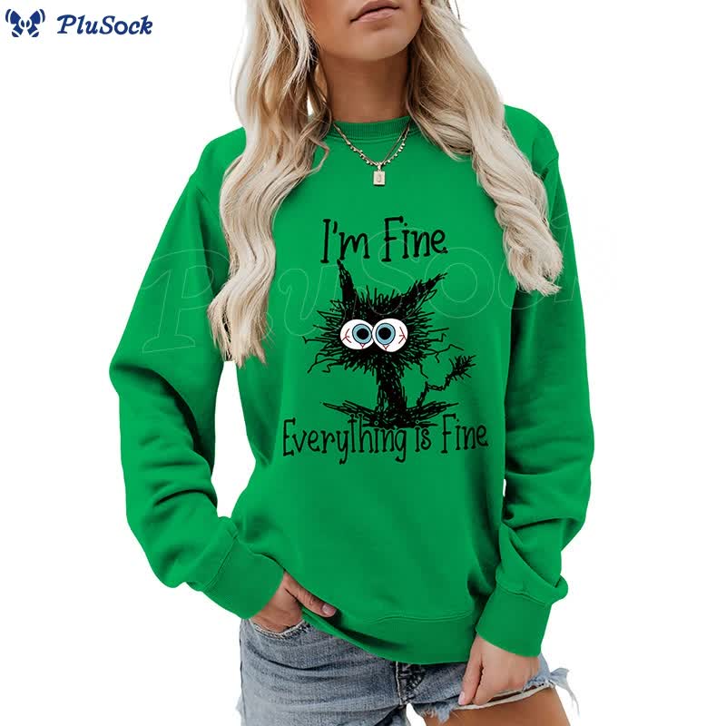 Plus Size Angry Cat Sweatshirt