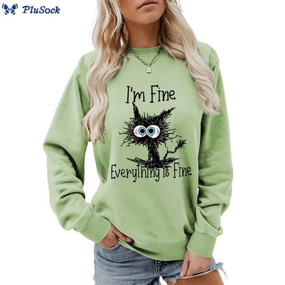 Plus Size Angry Cat Sweatshirt