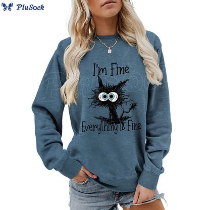 Plus Size Angry Cat Sweatshirt