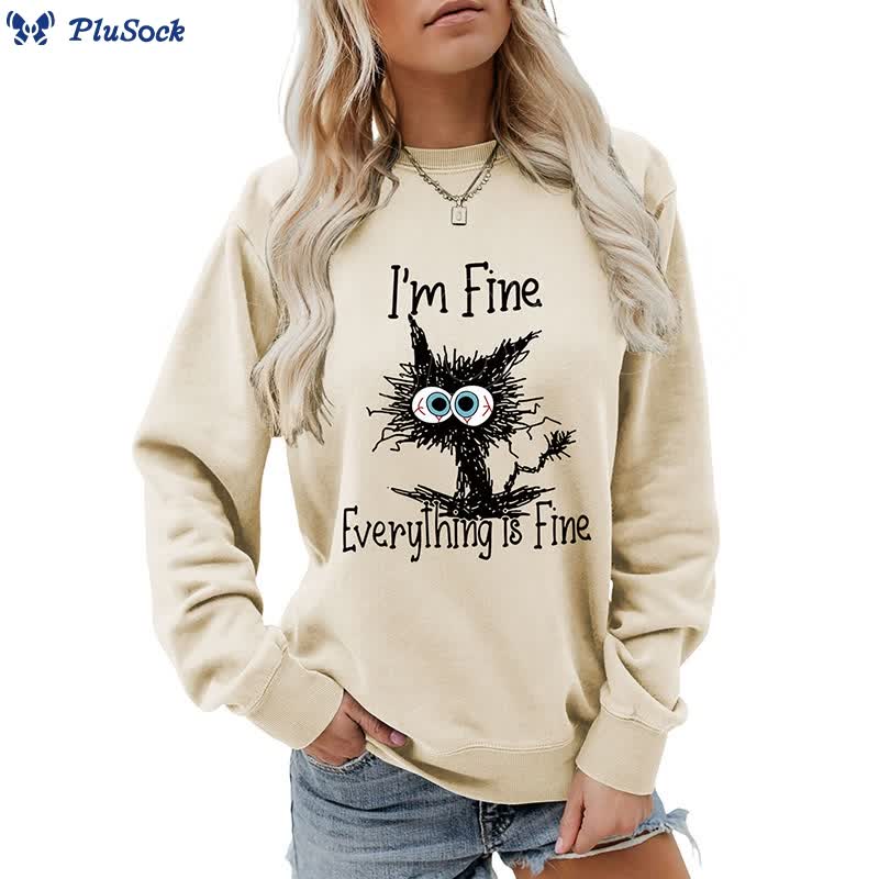 Plus Size Angry Cat Sweatshirt