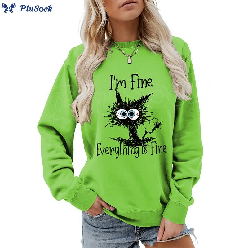 Plus Size Angry Cat Sweatshirt