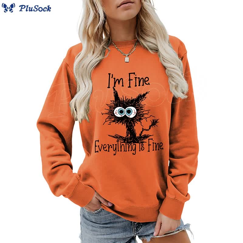 Plus Size Angry Cat Sweatshirt