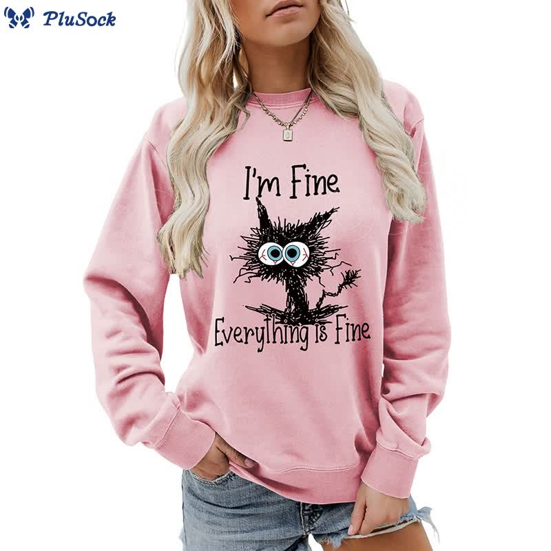 Plus Size Angry Cat Sweatshirt