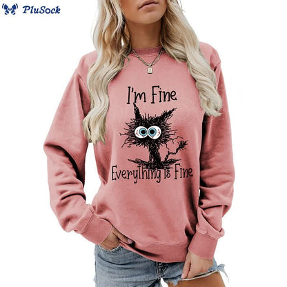 Plus Size Angry Cat Sweatshirt