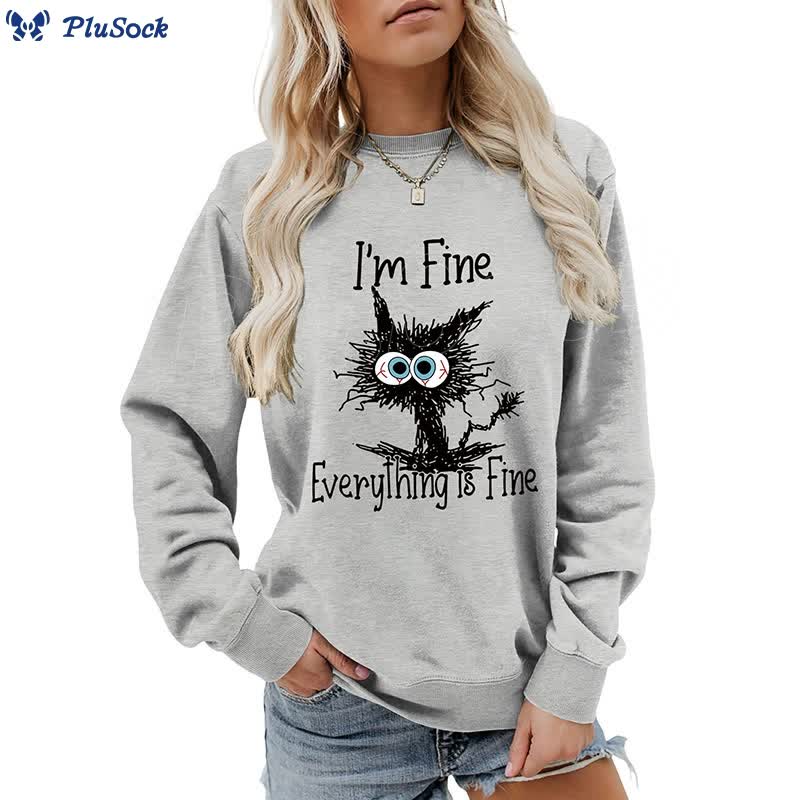 Plus Size Angry Cat Sweatshirt