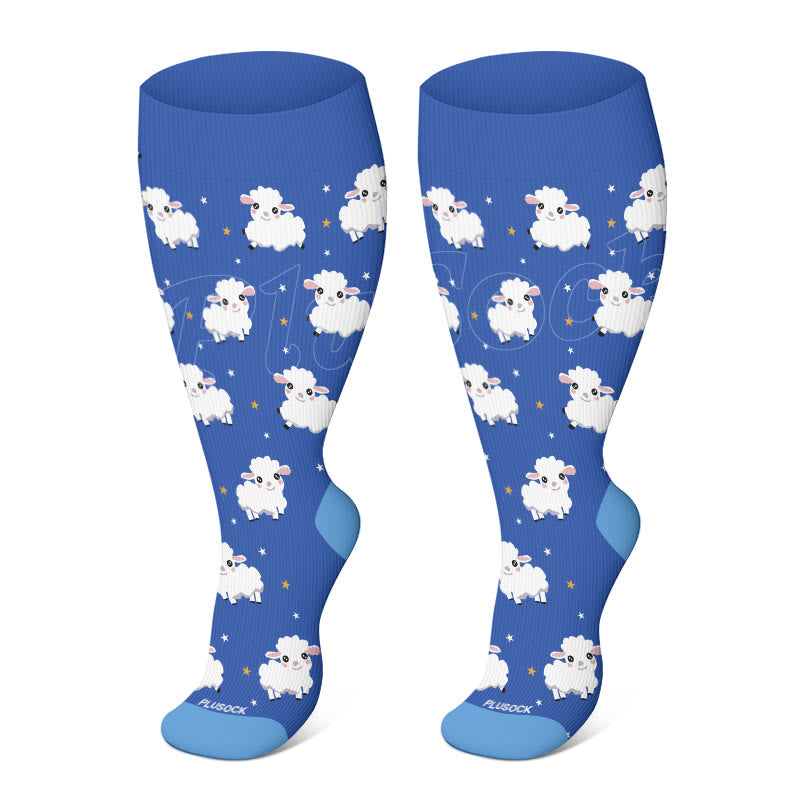 Plus Size Frog Corgi Sheep Compression Socks(3 Pairs)