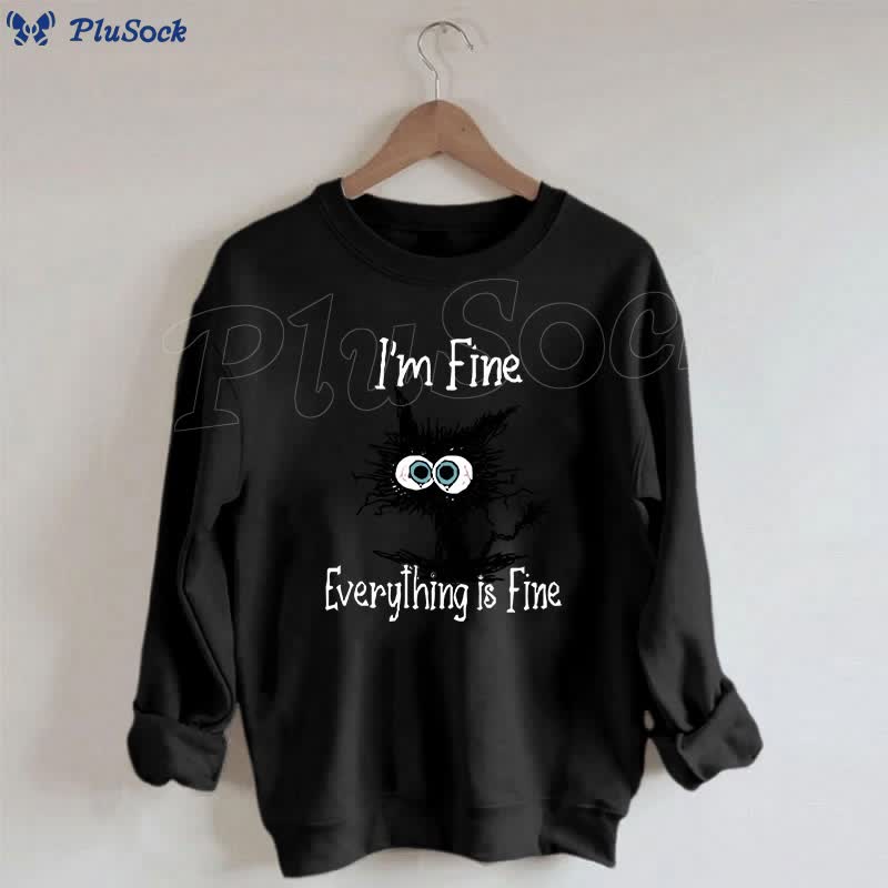 Plus Size Black Cat Sweatshirt