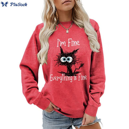 Plus Size Black Cat Sweatshirt