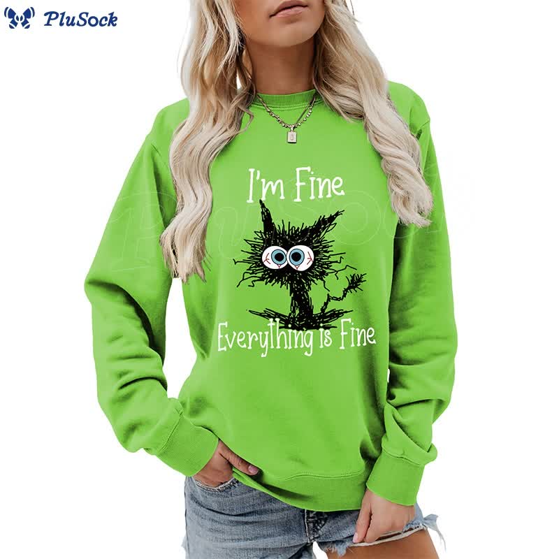 Plus Size Black Cat Sweatshirt