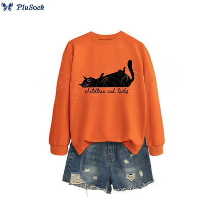 Plus Size Cute Cat Sweatshirt