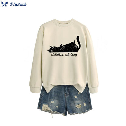 Plus Size Cute Cat Sweatshirt