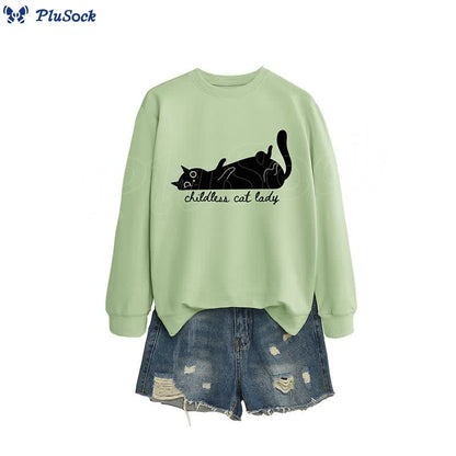 Plus Size Cute Cat Sweatshirt